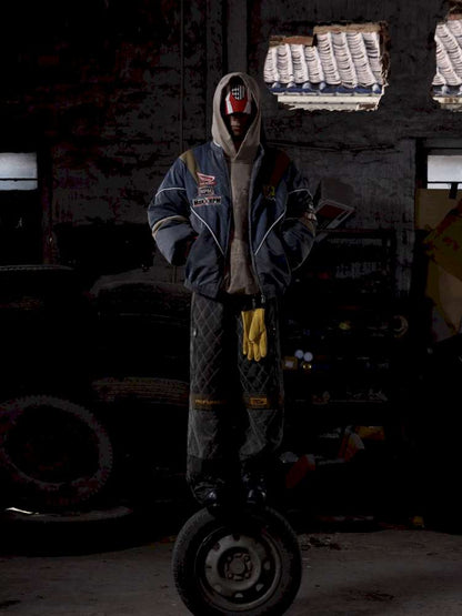 PU Distressed Diamond Cargo Pants【s0000015175】