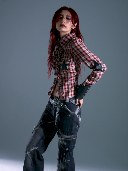 Plaid Slim long-sleeved shirt【s0000013695】