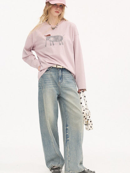 Split Cat Whiskers Scimitar Jeans【s0000015895】