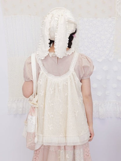 Lace Crochet Velvet Octagonal Hat【s0000016504】