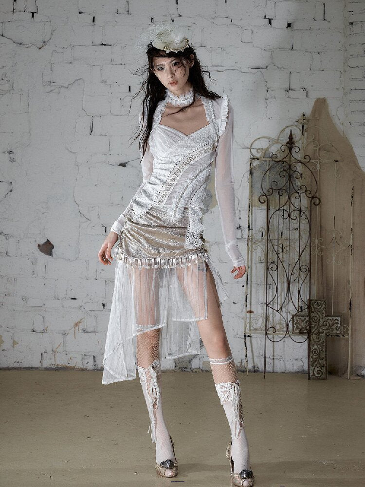 French Palace Satin Mermaid Skirt【s0000017238】