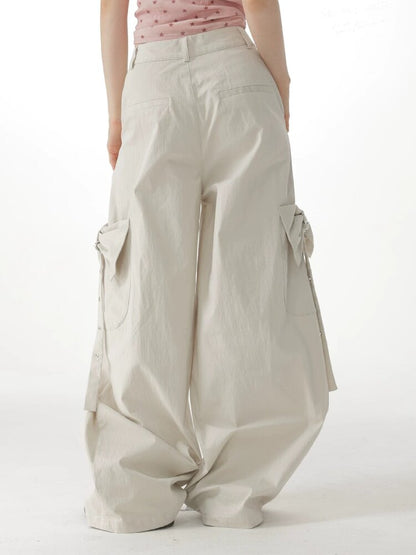 Apricot Bow High Waisted Trousers【s0000017150】