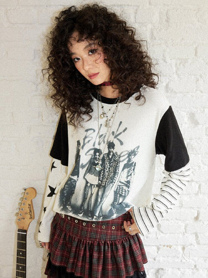 Loose Slub Cotton Printed T-Shirt【s0000017897】