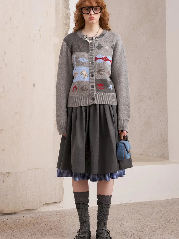 Embroidered Slim-Fit Button-Up Cardigan【s0000014075】
