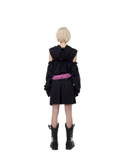 Black Metal Rock Rivet Wool Belt【s0000015131】