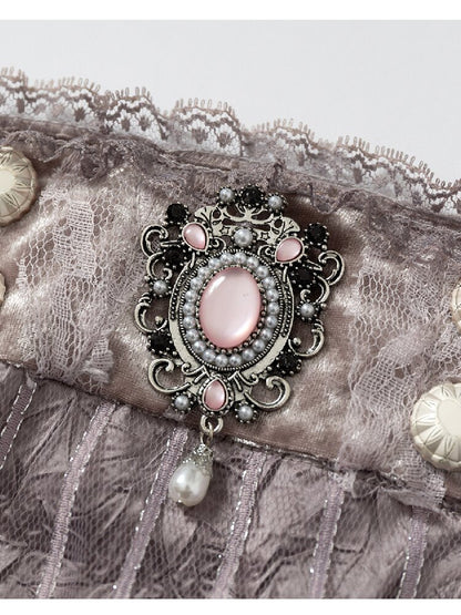 Mesh Velvet Suspender Slim Dress【s0000016211】