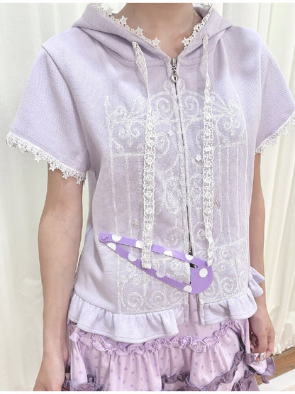 Embroidered Pattern Hooded Cardigan【s0000017134】