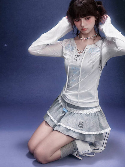 Trojan Horse Embroidered Skirt【s0000015760】