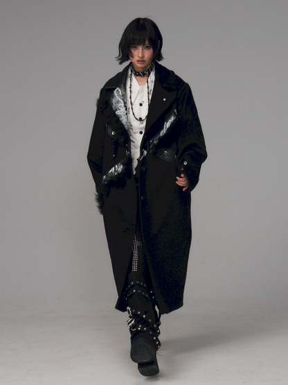 Punk Rock Heavy Print Loose Tweed Coat【s0000014705】