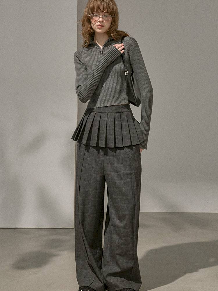 Zipper Stand Collar Base Layer Sweater【s0000014391】