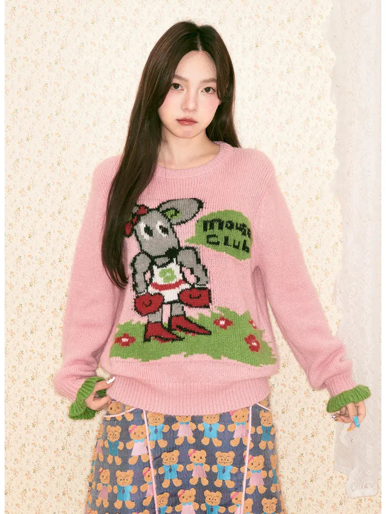 Pink Mouse Sweater Long Sleeve【s0000014140】