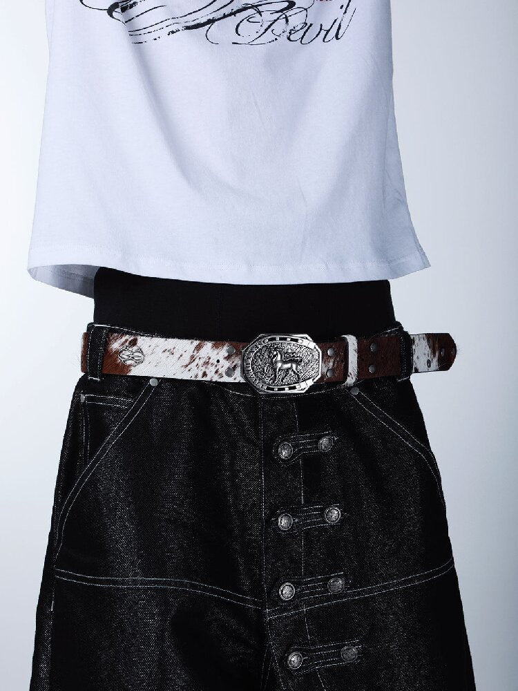 Old Top Layer Cowhide Rivet Belt【s0000016697】