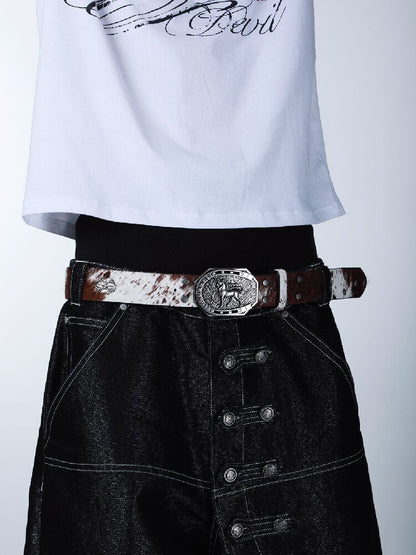 Old Top Layer Cowhide Rivet Belt【s0000016697】