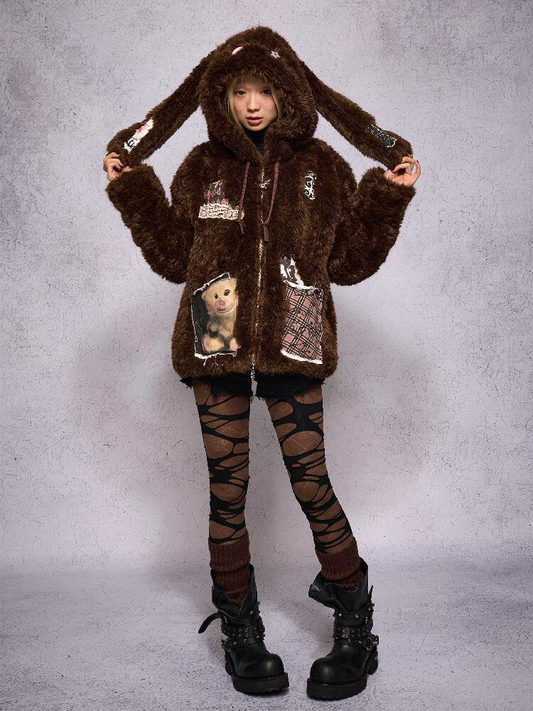Rabbit Patch Fur Jacket【s0000019136】