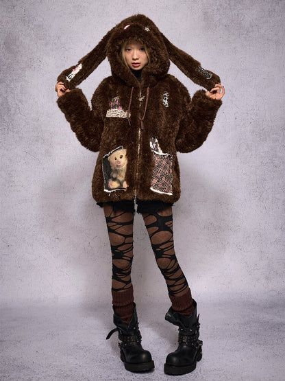 Rabbit Patch Fur Jacket【s0000019136】