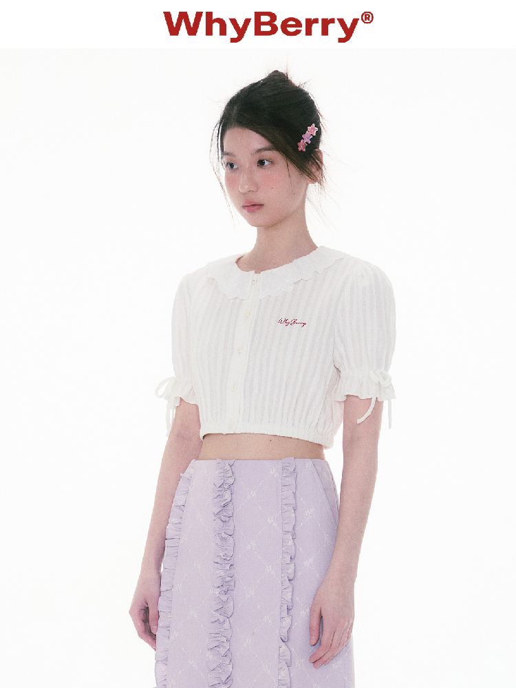 Bubble Sleeve Short Sleeve Blouse【s0000011996】