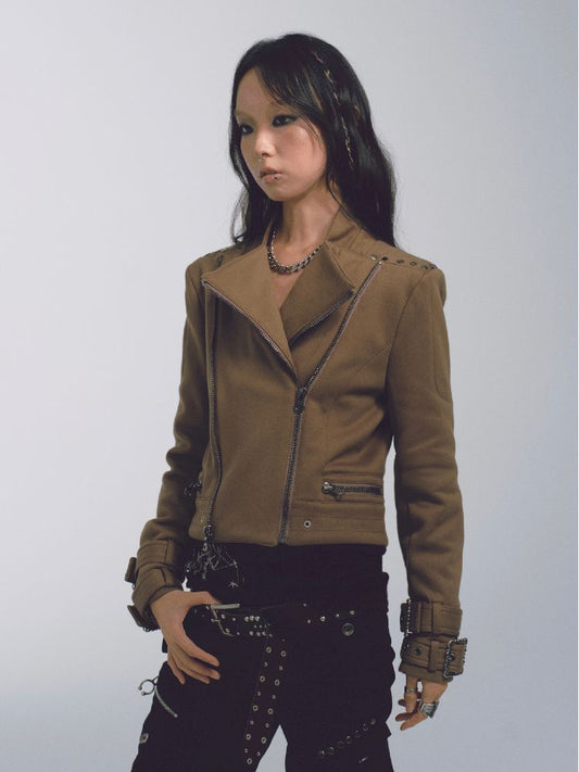 Thickened Rivet Printed Jacket【s0000011230】