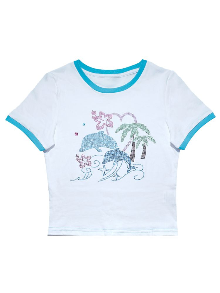 Unisex Dolphin Hipster Harajuku T-Shirt – Short Sleeve Animal Print Top, 3D Sublimation