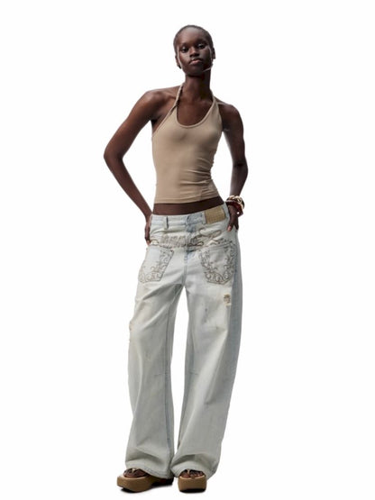 Slant U Neck Button Knot Solid Color Camisole【s0000012394】