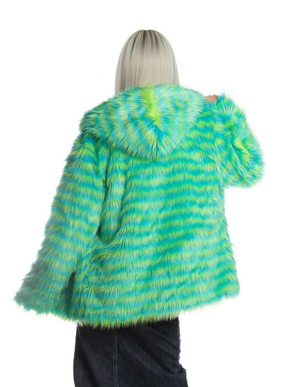 Y2K American Street Trendy White Fur Hooded Jacket【s0000014910】