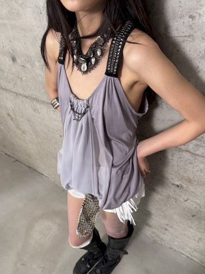 Loose A-line Y-shaped Doll Tank Top【s0000012711】