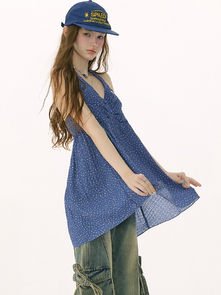 Mid Summer Floral Halterneck Camisole Top【s0000016845】