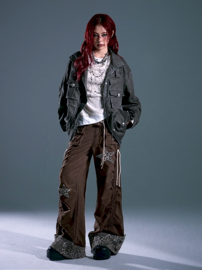Casual Pocket Drawstring Loose Jacket【s0000013688】