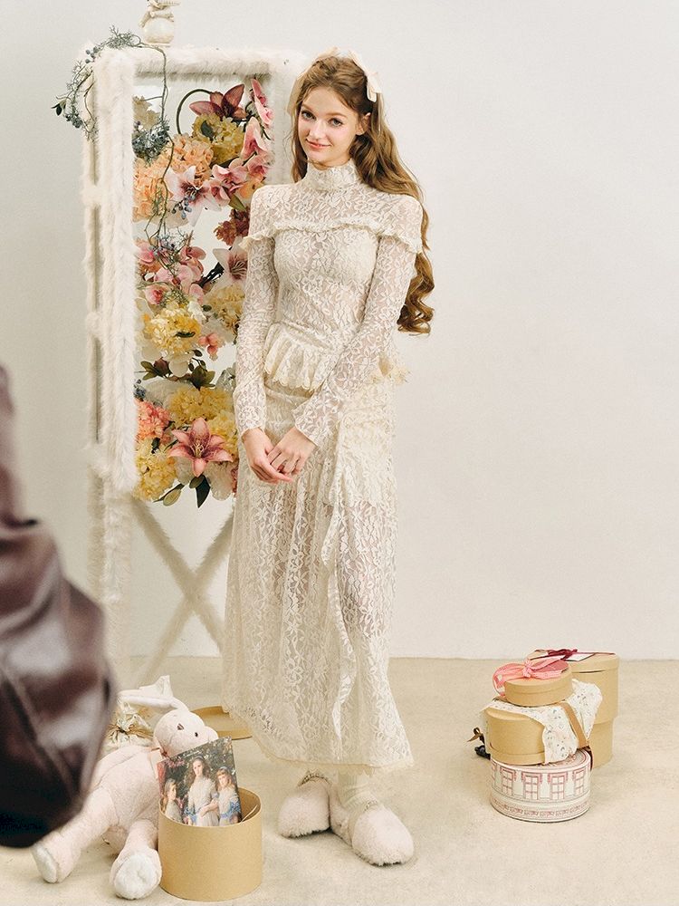 Lace Embroidered Halter French Suit Dresses【s0000005280】