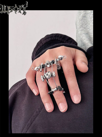 Punk Mechanical Joint Adjustable Ring【s0000018881】