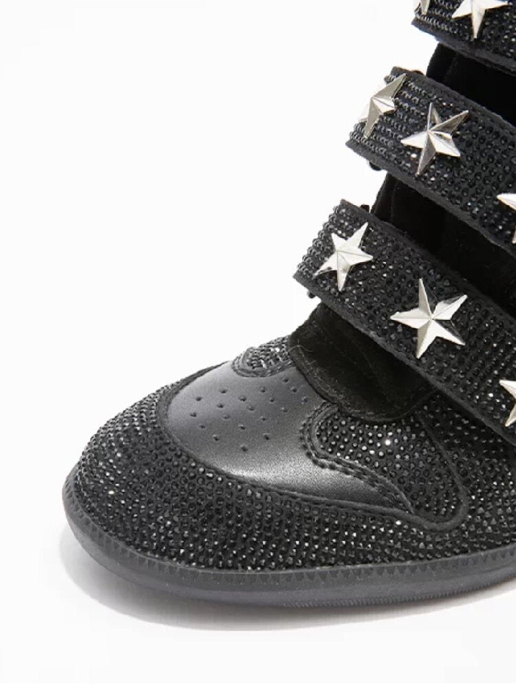 Vintage Rhinestone Wedge Platform Shoes【s0000018260】
