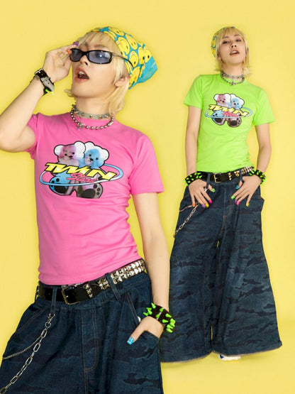 Dopamine Street Positive Shoulder T-Shirt【s0000012462】