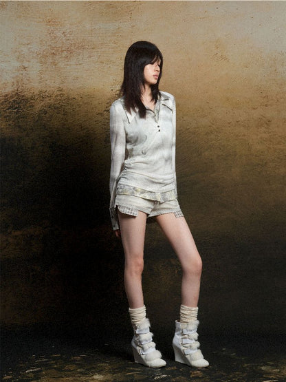 Double Layer Lapel Knit Inner Top【s0000011809】