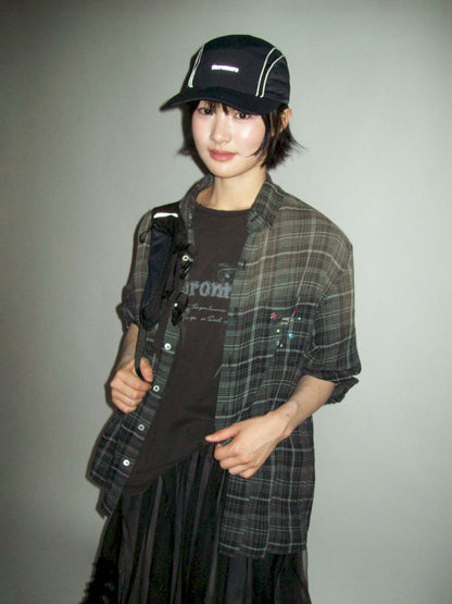 Gradient spray horsey loose shirt jacket【s0000013423】
