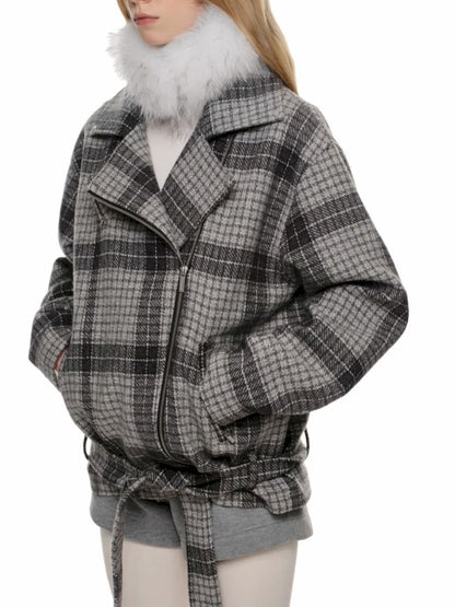 SHEEP WOOL TWEED BIKER SUIT [S0000010644]