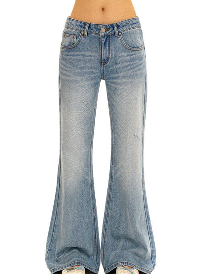 Lyocell Acetic Acid Bootcut Jeans【s0000016423】