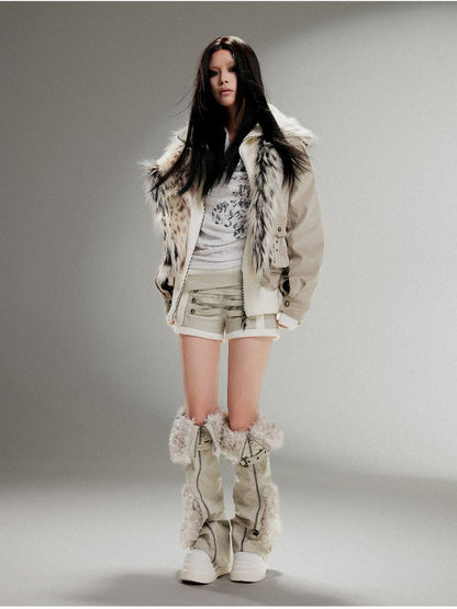 Fake Two Piece Pu Leather Jacket【s0000011252】