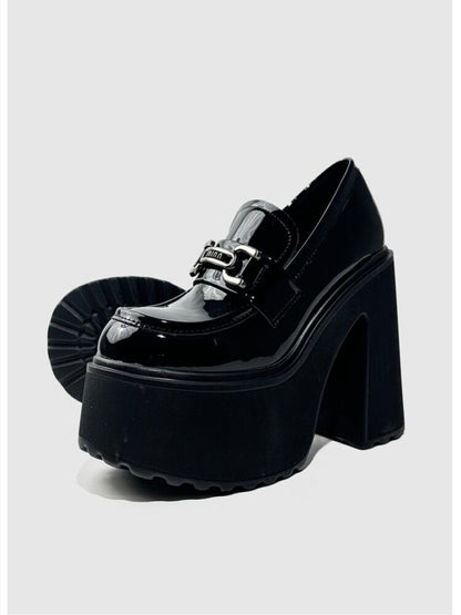 Glossy Patent Leather Buckle Loafers【s0000015715】
