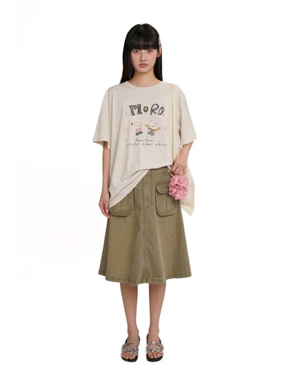 Soft collar worn Loose short-sleeved T-shirt【s0000012544】