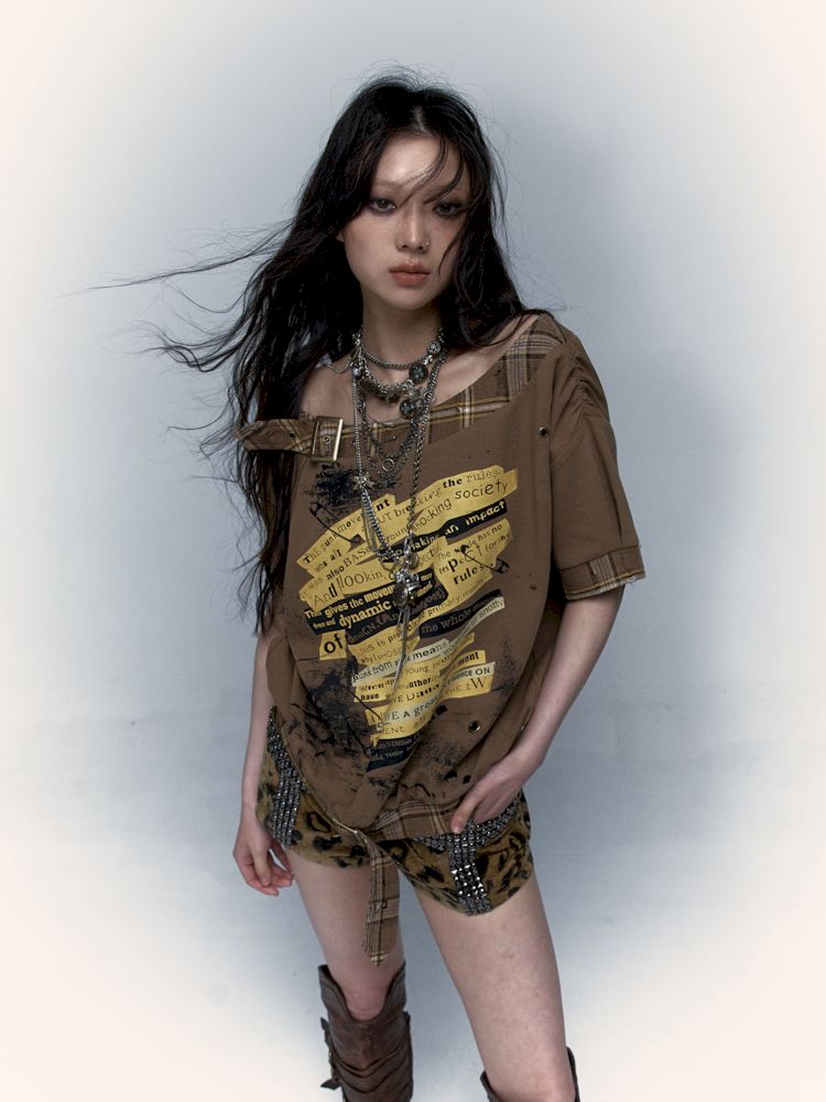 Printed Loose Short Sleeve T-Shirt [s0000008130]