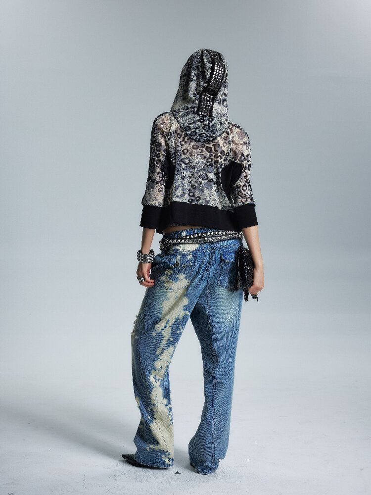 Gold Silk Leopard Mesh Hoodie T【s0000017006】