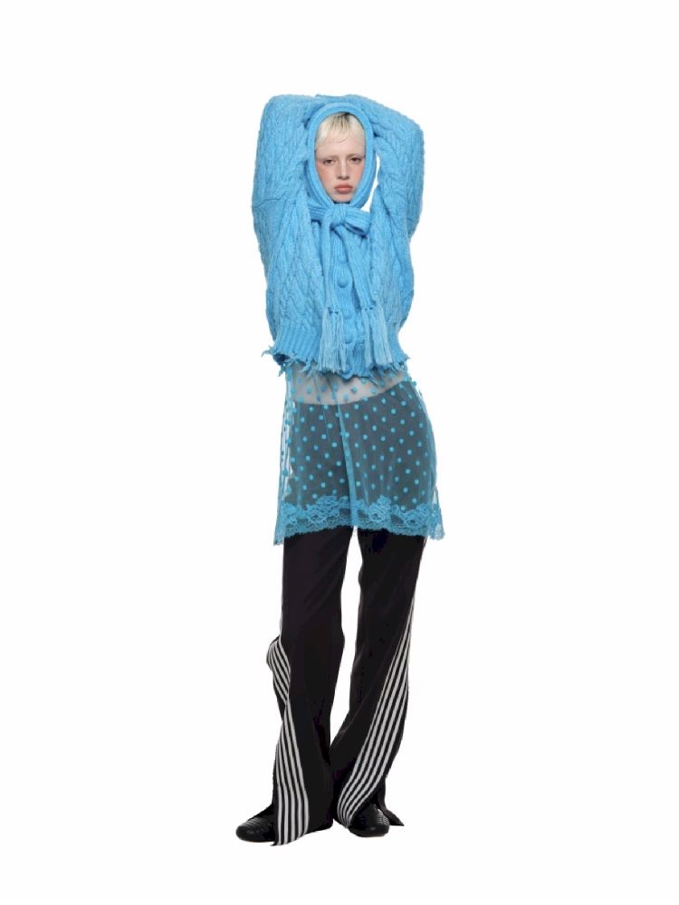 Twisted Flower Knit Cardigan Halter Skirt Set【s0000011570】