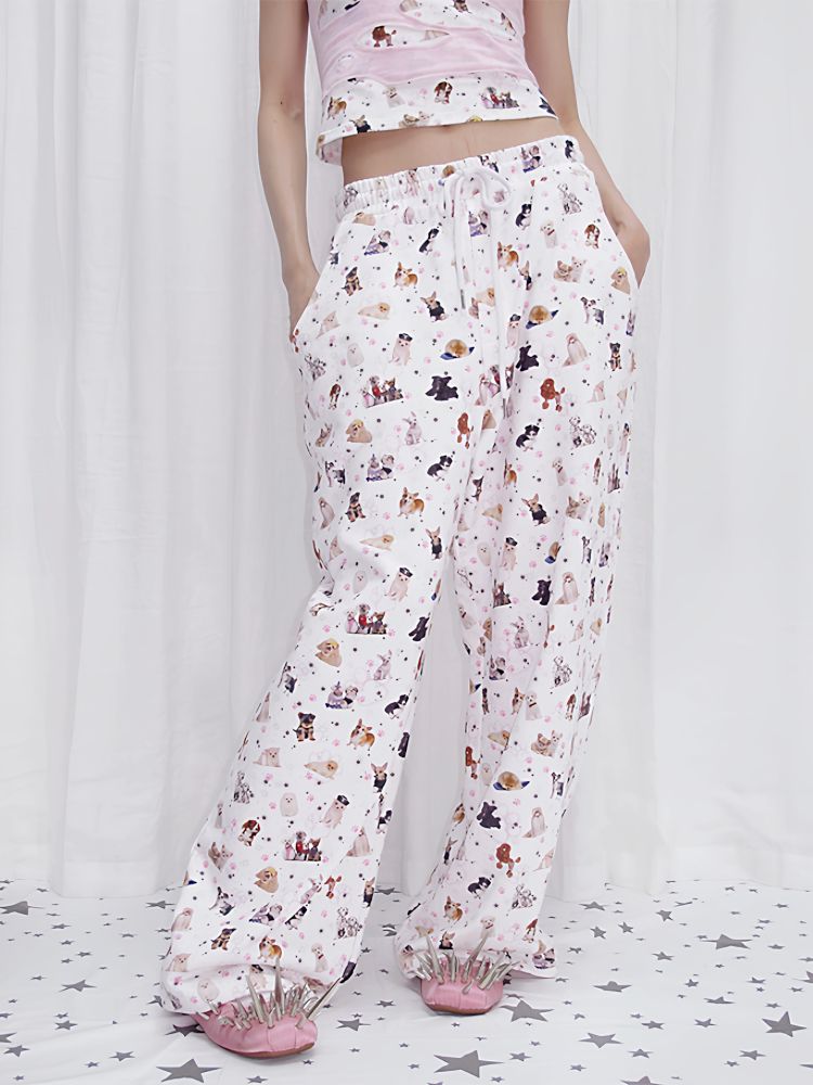 Dog Print Sweatpants【s0000013876】