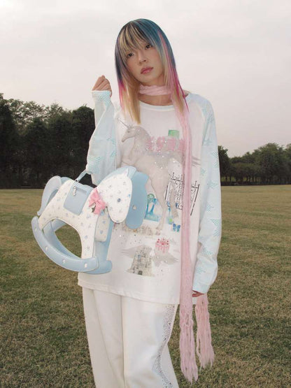 Horse Rolling Trojan Tote Bag【s0000015381】