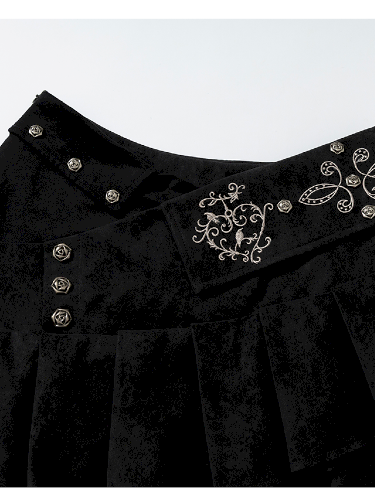 Dark Court Suede Irregular Skirt【s0000014919】