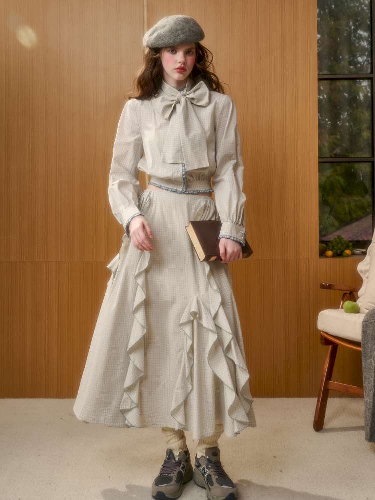 Organic Cotton Patchwork Floating Shirt Skirt【s0000014883】