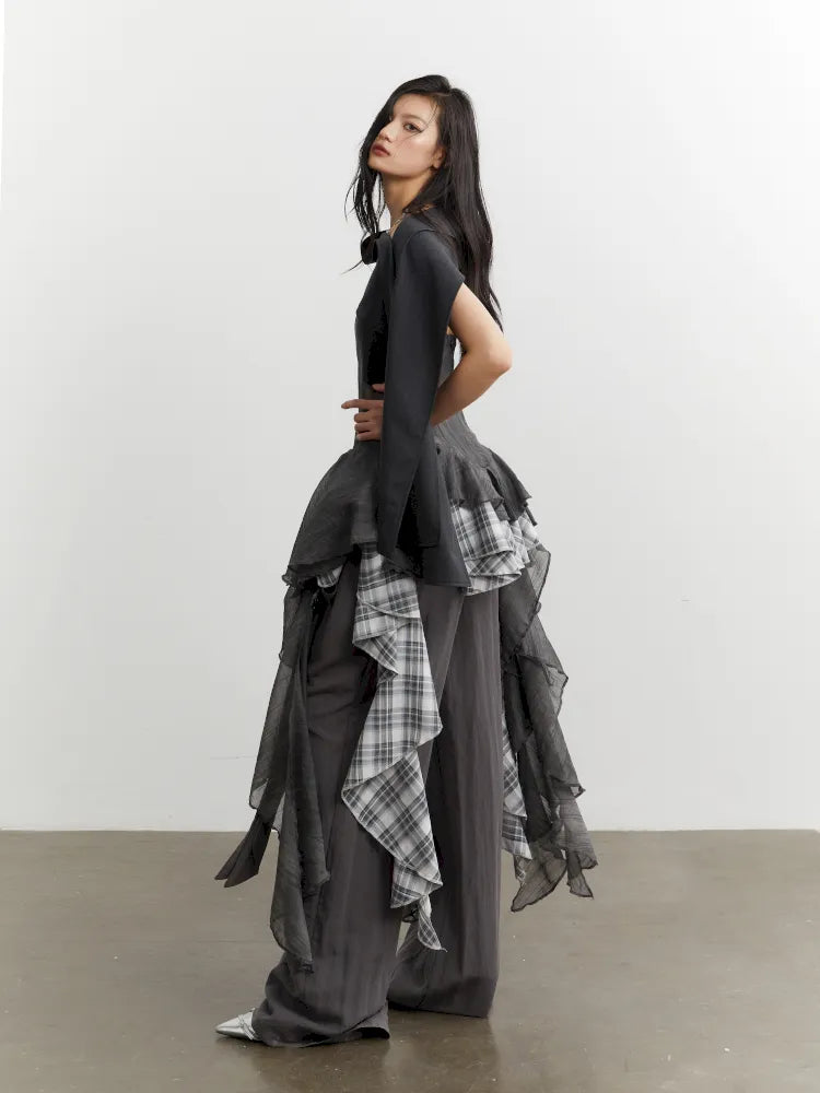 Stitching Irregular Ruffle Versatile Sundress【s0000014033】