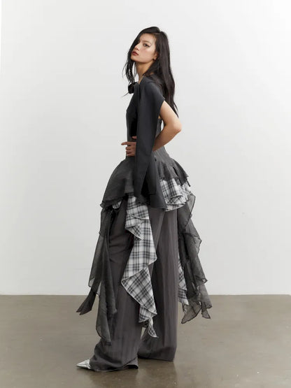 Stitching Irregular Ruffle Versatile Sundress【s0000014033】