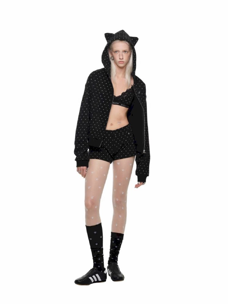 Cat Ears Hooded Cardigan Sweatshirt【s0000011580】