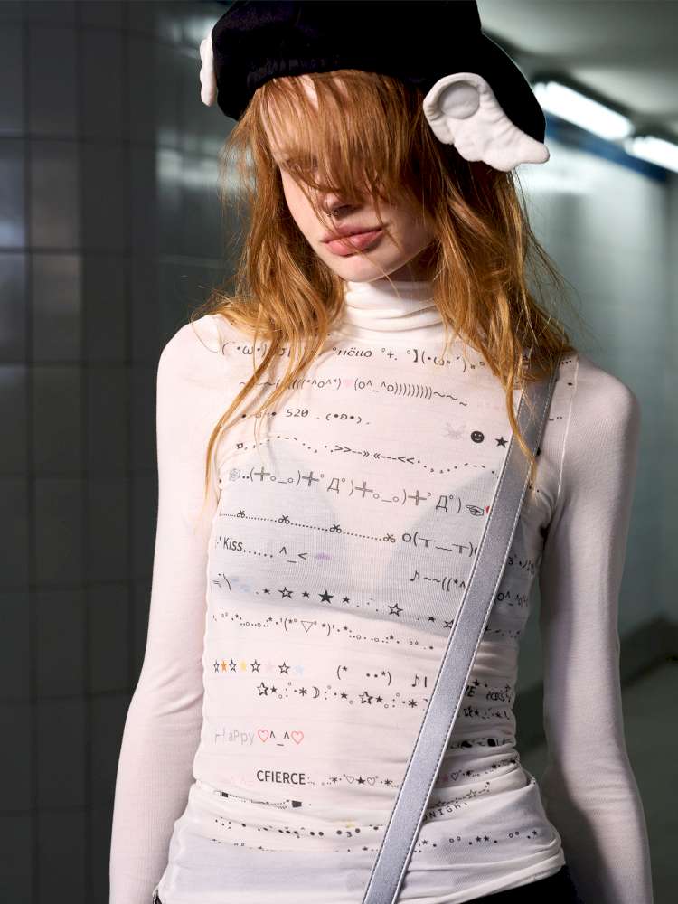 Wool Blend Emoji Stripe Turtleneck【s0000014648】