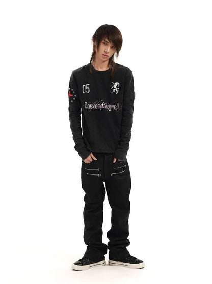 Demon SWAG Printed Long Sleeve T【s0000018361】